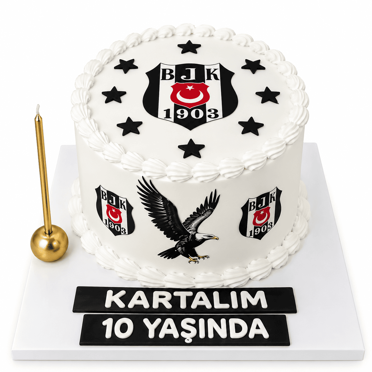 kartalim-10-yasinda-besiktas-dogum-gunu-pastasi Beşiktaş Doğum Günü Pastası