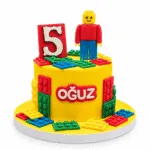 Lego Bloklu Çocuk Doğum Günü Pastası
