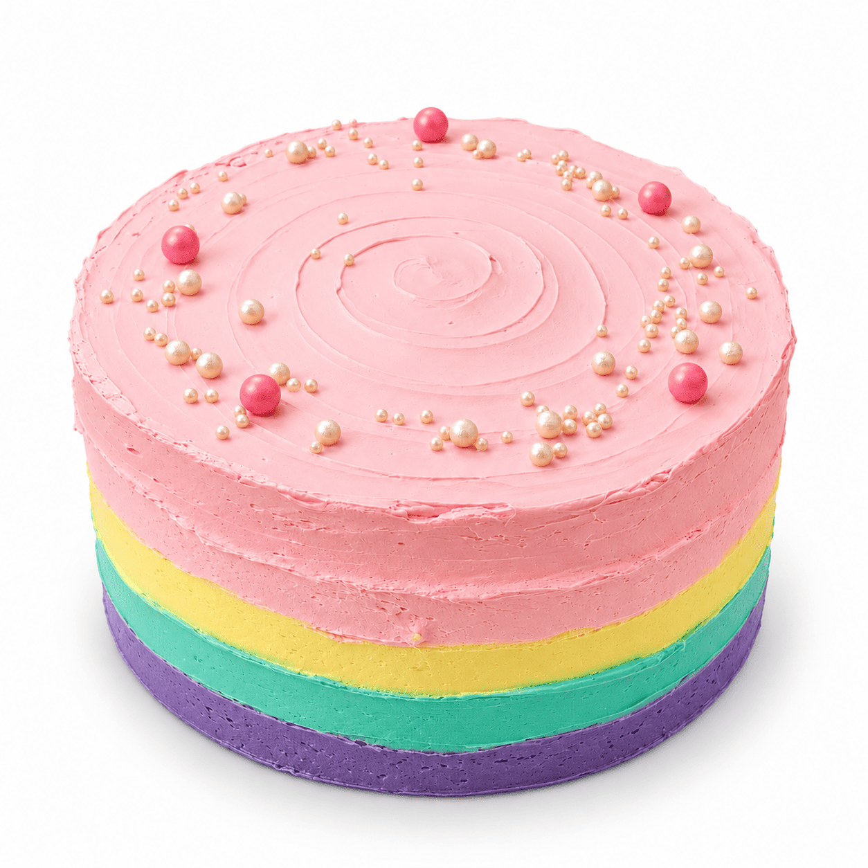 pastel-gokkusagi-renkli-dogum-gunu-pastasi Pastel Gökkuşağı Renkli Doğum Günü Pastası