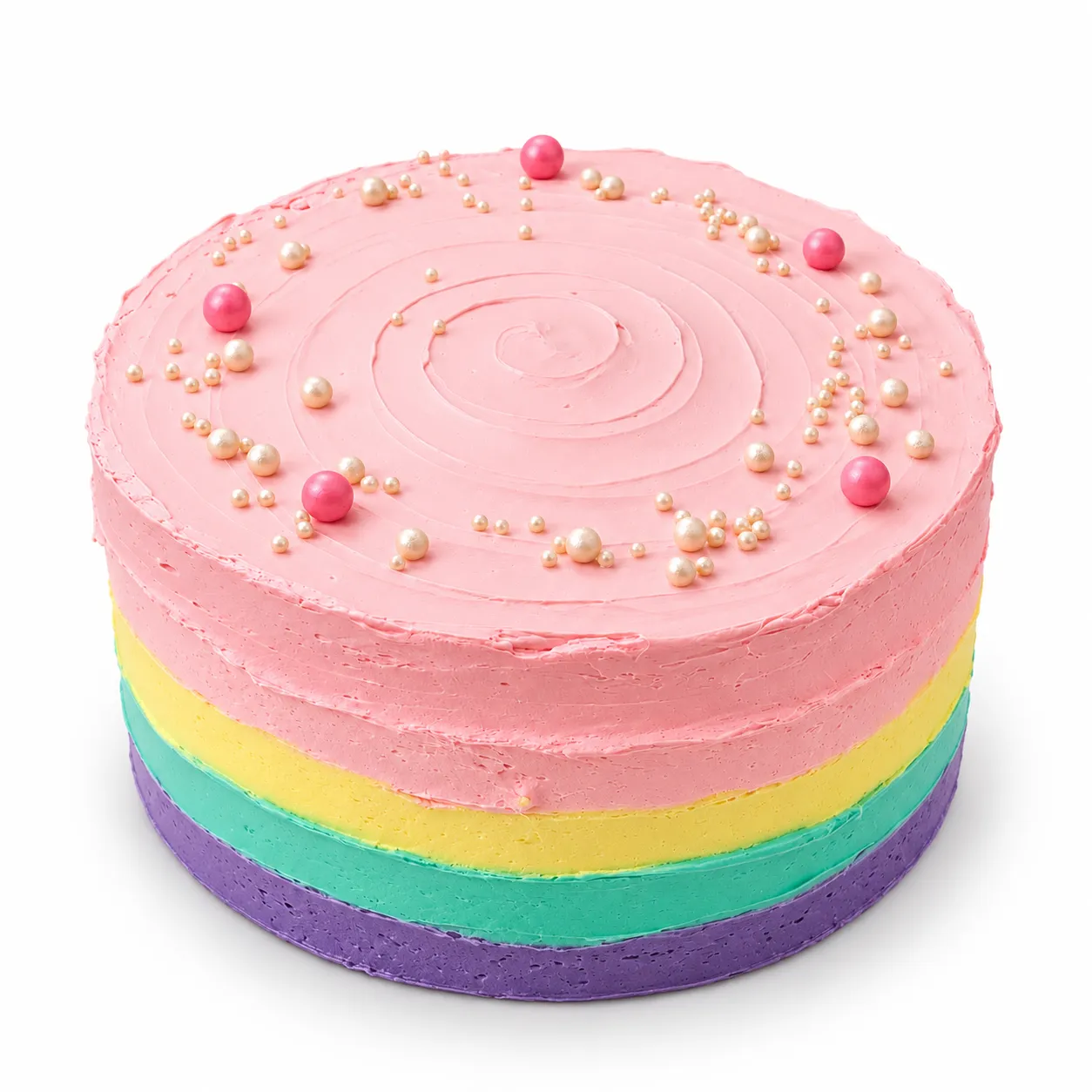 Pastel Gökkuşağı Renkli Doğum Günü Pastası