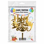 Toptan Gold Sarı Happy Birthday Pleksi Pasta Süsü